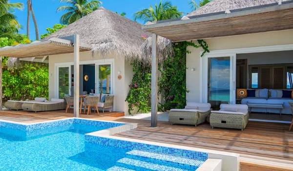 Terrasse, Two Bedroom Family Beach Villa with Pool, Baglioni Resort Maldives