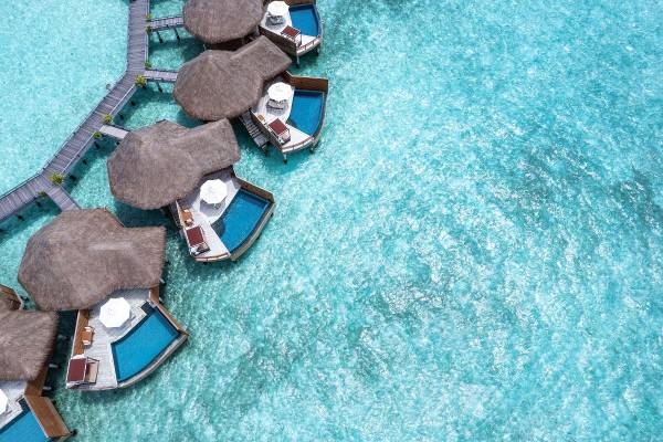 Baros Maldives, Water Pool Villa, Luftaufnahme