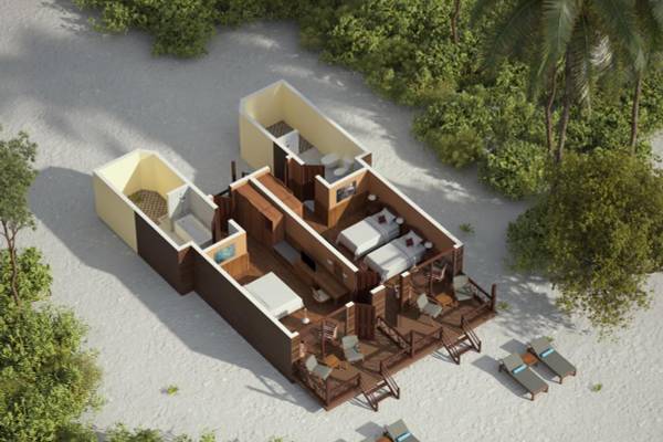 Grundriss, Two-bedroom, Family Beach Villa, Royal Island