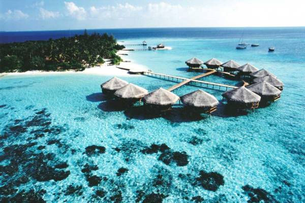 Baros Maldives Water Villas in den 70er Jahren