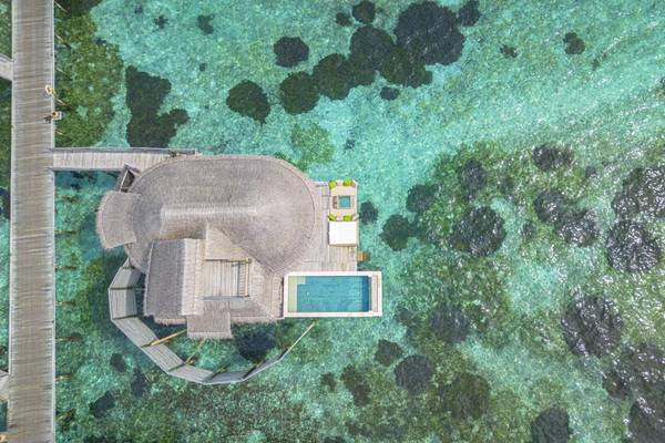 Six Senses Laamu, Laamu Water Villa with Pool, Luftaufnahme