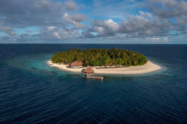 Dhawa Ihuru, Malediven, Luftbild von Insel