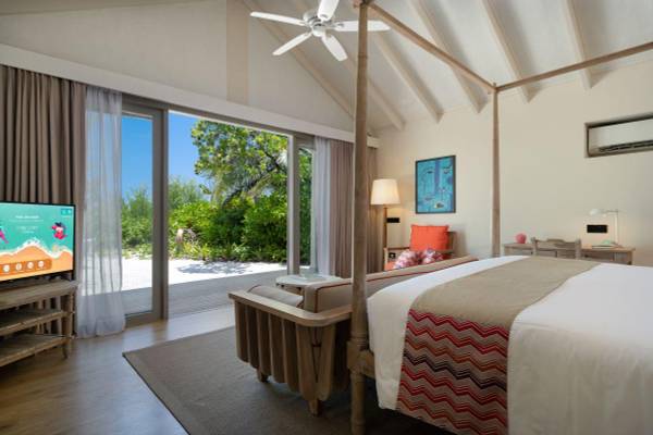 Cora Cora Maldives, Two Bedroom Family Beach Villa, Schlafzimmer mit King-Size Bett