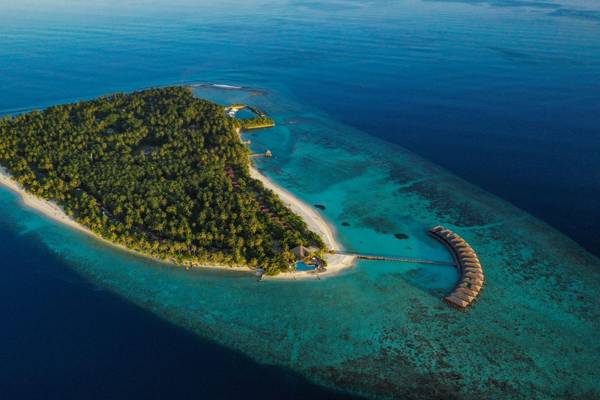 Filitheyo Island Resort, Malediven, Luftbild von Insel