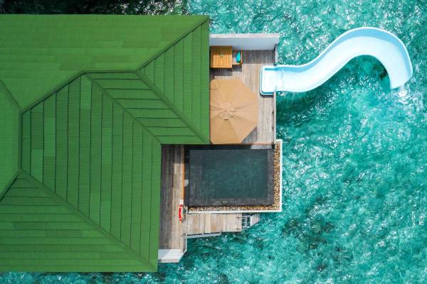 Siyam World Maldives, Malediven, Lagoon Villa with Pool and Slide, Luftbild
