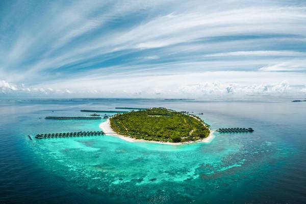 Siyam World Maldives, Malediven, Luftbild Resort