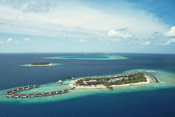 The Westin Maldives Miriandhoo Resort, Malediven, Slider, Luftaufnahme Insel