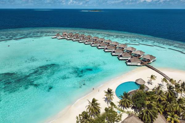 Nova Maldives, Malediven, Slider, Luftaufnahme Wasservillen