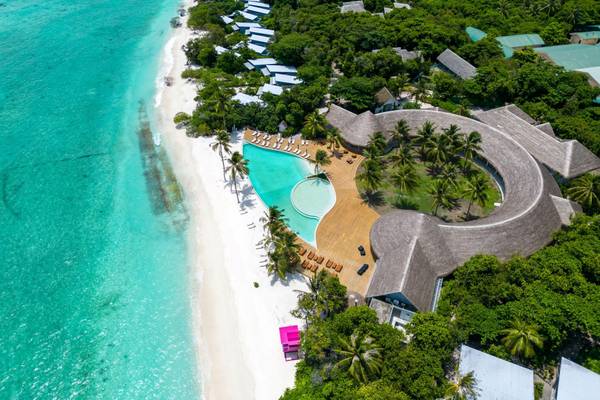 Ifuru Island Maldives, Malediven, Slider, Luftaufnahme Resort