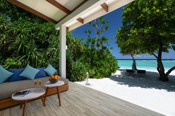 Ifuru Island Maldives, Malediven, Sunset Beach Villa, Terrasse