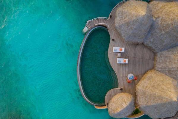 The Nautilus, Malediven, Ocean Residence with a Private Infinity Pool, Luftaufnahme Wasservilla