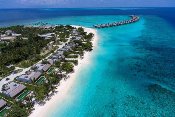 Emerald Maldives Resort & Spa, Malediven, Family Beach Villa with Pool, Luftaufnahme Resort