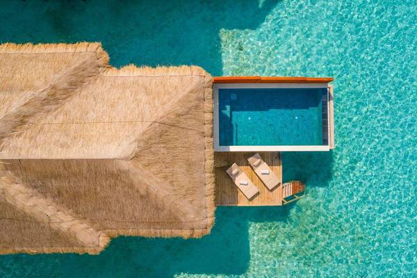 Kudafushi Resort & Spa, Malediven, Water Villa with Pool, Luftaufnahme