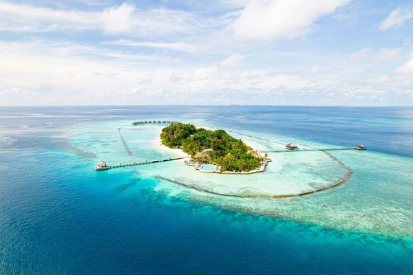 Komandoo Island Resort, Malediven, Slider, Luftaufnahme Insel