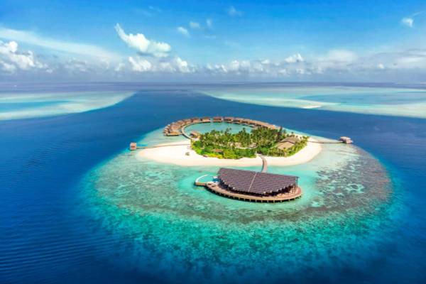 Kudadoo Maldives Private Island, Malediven, Insel von oben