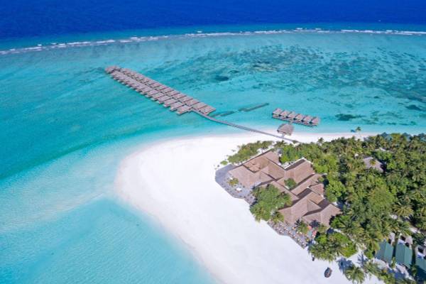 Meeru Island Resort, Malediven, Luftaufnahme Resort