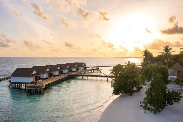 Bandos Maldives, Insel, Beach, Water Villas, Sunset