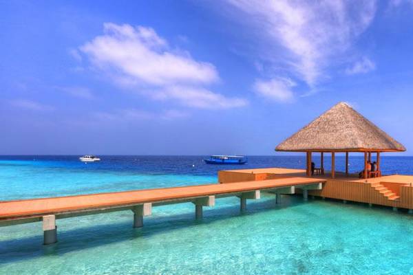 Ankunftssteg, Fihalhohi Island Resort, Maldives