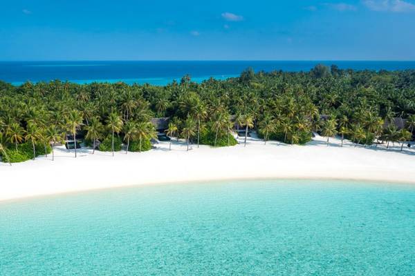 One & Only Reethi Rah, Insel, Drohnenaufnahme, Beach