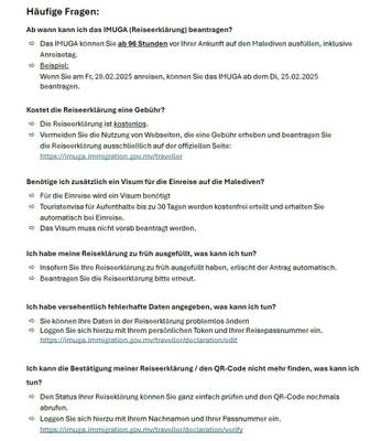 IMUGA - Einreiseerklärung - Ausfüllhilfe - MALEDIVEN.REISE