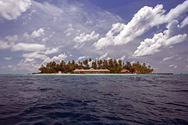 Blick vom Meer, Malahini Kuda Bandos, Malediven