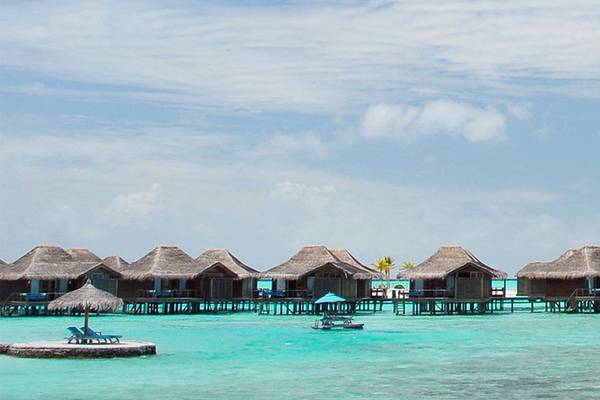 Blick vom Meer, Anantara Veli Maldives Resort
