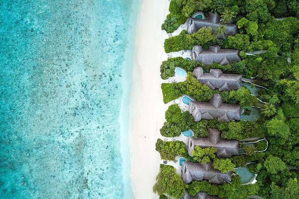 Family Villa Suite mit Pool aus der Vogelperspektive, Soneva Fushi, Maledives