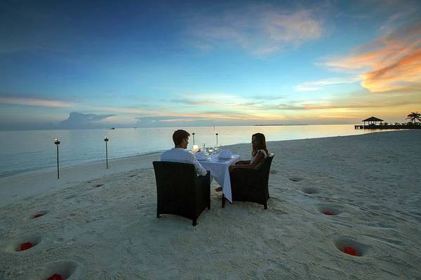 Romantisches Dinner am Strand, Velassaru Maldives