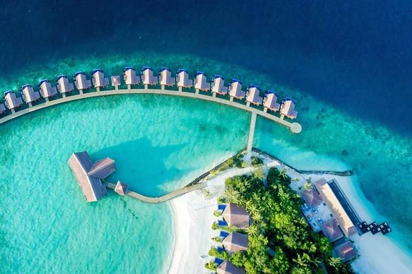 Drohnenaufnahme Water Villas, Grand Park Kodhipparu