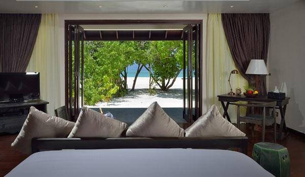 Ausblick, Sunset Deluxe Beach Villa, Atmosphere Kanifushi Maldives 