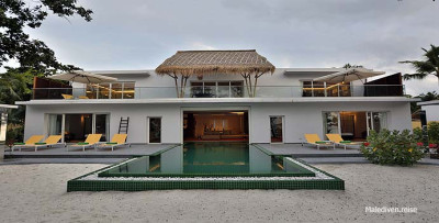 Blick auf die Royal Beach Villa, Emerald Maldives