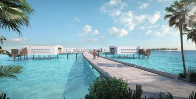 Steg zu den Overwater Suites, Riu Palace Maldivas