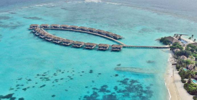 Drohnenaufnahme, Water Villa, Noku Maldives