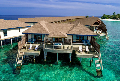 Two-Bedroom Water Villa Suite with Spa Tub
